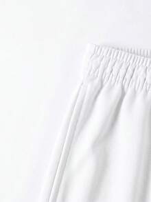 SU ER Men's Summer Loose Drawstring Elastic Waist Casual Pants, Draped Lazy Wide Leg Curved Hem Long Trousers - White - View 4