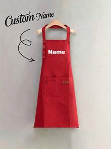 Customizable Name Apron - Durable And Comfortable Neutral Kitchen Workwear, Easy To Care For, Practical Design With Pockets And Adjustable Shoulder Straps, Perfect For Cooking Enthusiasts - Multicolor - View 14