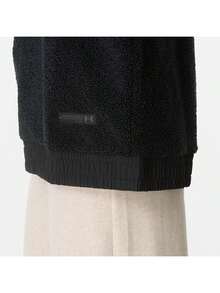 Under Armour Women's Mission Boucle Crew Neck Long Sleeve Sweatshirt Loose Woven Pullover 1367056-001 - Black - View 8