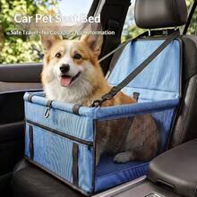 1件升級版防塌陷高品質寵物汽車座椅，後座寵物墊，汽車寵物籃，網布透氣加高可折疊設計，加厚材質耐刮耐磨，防毛髮黏附，適合小型與中型犬汽車床，汽車寵物籃汽車寵物安全座椅，汽車防污座椅墊，寵物旅行汽車床，寵物旅行必需品，汽車寵物防刮墊，貓狗通用汽車包狗汽車座椅 - 可調節肩帶與安全儲物隔層 - 彩色 - 查看 2