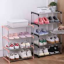 3-Tier Or 4-Tier Stackable Shoe Rack, Suitable For Entryway, Hallway, Closet, Space-Saving | Fits Sneakers, High Heels, Slippers, Flats, Ankle Boots | Multi-Functional Bag Display & Storage Integrated Shoe Rack - Multicolor - View 4