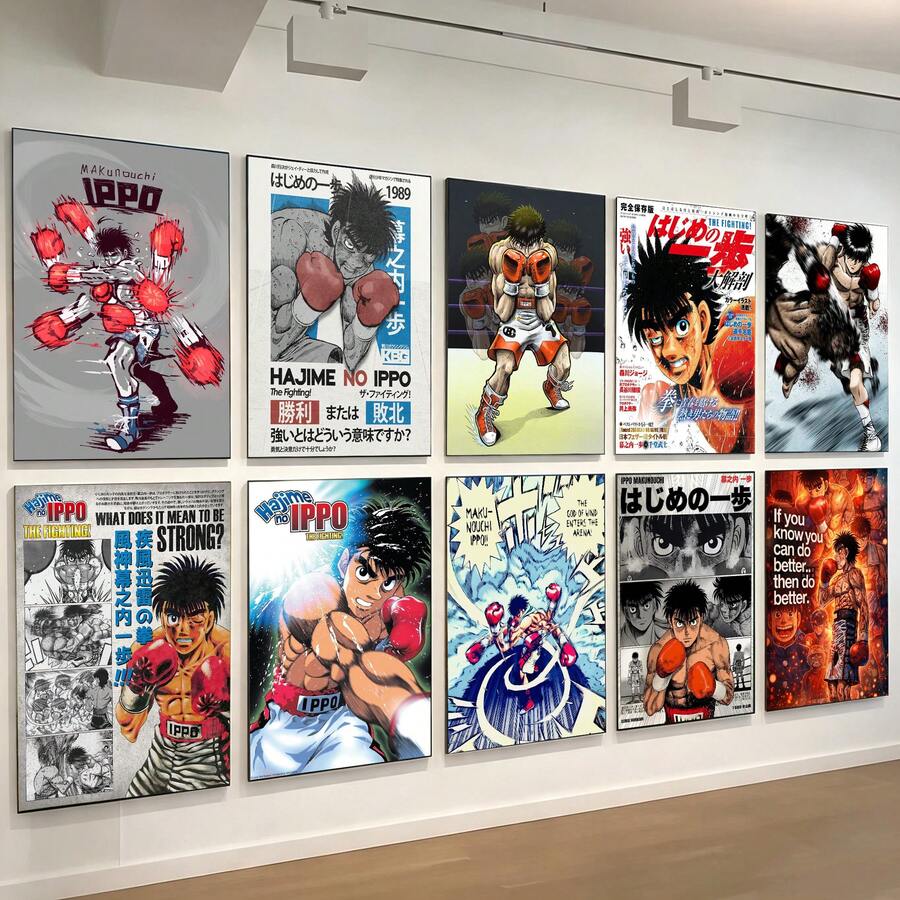 1pc Frameless Movie Poster - "First Strike" Manga Anime Boxer Japanese Art Retro Style Canvas Print Living Room Decor Wall Art, Fan Collection - Multicolor - View 1