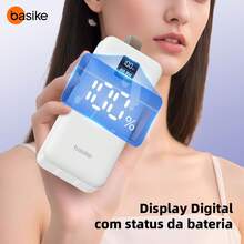 BASIKE Power Bank 30000mAh com SuperCharge 22.5W e Cabo Duplo USB-C + Lightning Integrado – Recarga Rápida para Todos os Dispositivos - Preto - Visão 5