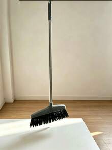 1 Set Transparent Stainless Steel Durable Broom And Dustpan, Thickened Transparent Dustpan, Wide Soft Bristle Brush, Suitable For Hard Floor Cleaning In Living Room, Bedroom, Bathroom And Kitchen - A - View 13