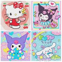 Sanrio Cartoon Diamond Art Kit, Hello Kitty Kuromi Cinnamoroll Shaped Diamond Mosaic, Rhinestone Art Picture, Diamond Art Craft, Home Decor, Gift (Unframed) - Multicolor - View 1
