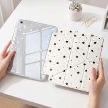 可愛 Y 型折疊平板保護殼，附筆槽，適用於 iPad Air 8 (M4) 11" 13" 2026 11th (A16) Air 11 M3 M2 Pro 11 M4 M5 7th 8th 9th 10.2" 10th 10.9 Air 4 Air 5，護角設計 - 滿天星 - 查看 7