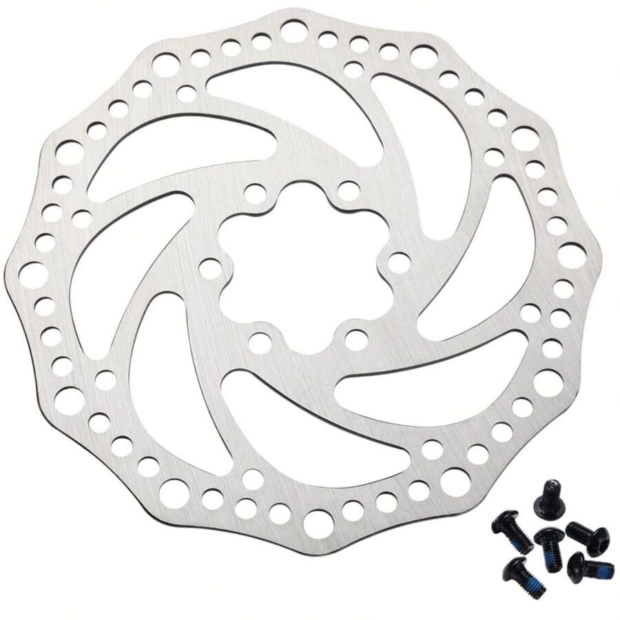 1pc 140mm/160mm Bicycle Disc Brake Rotor With 6 Bolts, Suitable For Road Bike, Mountain Bike, BMX, MTB, Bicycle Accessories - Multicolor - View 1