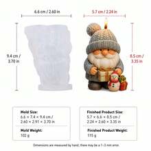 3D Knitted Hat Santa Claus Silicone Candle Mold, Christmas Gift Box & Snowman Model, Christmas Scented Candle Aromatherapy Stone Resin Holiday Craft - Santa Claus Candle Mold - View 7