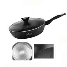 1 Set Maifan‑Stone Coated Frying Pan With Lid, Non‑Stick Skillet, Tempered Glass Lid, Heat‑Insulated Anti‑Scald Handle, Easy‑To‑Clean Home Cooking Pan, Suitable For Frying, Braising And Boiling For Daily Cooking In Home Kitchen - View 15