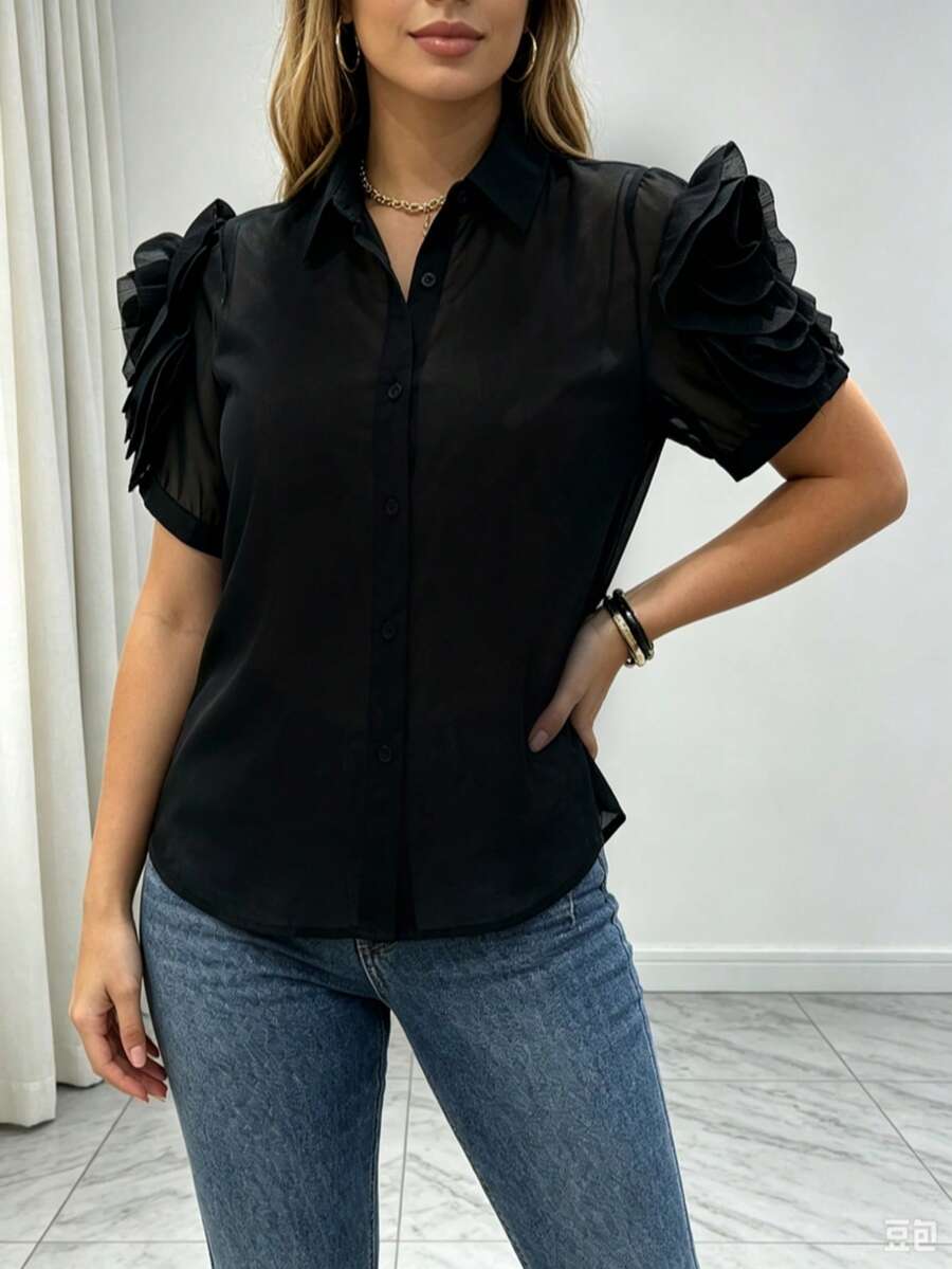 Women Blouses & Shirts - Black - View 1
