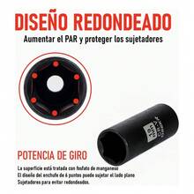 52 Pcs Juego De Dados 3/8 Estandar Alto Impacto Industriales,acero Al Cromo Vanadio Negro Mate - rojo - Ver 5