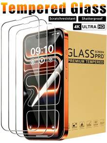 3pcs Full Coverage High Definition Tempered Glass Screen Protector, Anti-Fall Anti-Collision Anti-Fingerprint, High Hardness Material Effectively Resists Daily Wear And Tear, No Scratches When Placed In Backpack Or Contact With Hard Objects, Compatible With Iphone 18 Pro Max/18 Pro/17e/17 Pro Max/17 Pro/17 Air/17/16 Pro Max/16 Pro/16 Plus/16/15 Pro Max/15/14/13/12 And Other Models - Clear - View 9