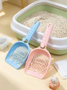 2/1pc Cat Litter Scoop, Long‑Handle Hollow‑Out Plastic Cat Poop Shovel, Large‑Hole Sifting Kitty Litter Cleaner, Non‑Slip Handle Pet Waste Scooper, Cat Sand Cleaning Tool For Indoor Cats Cat Accessories Cats Stuff Poop Scoop Christmas - Multicolor - View 5