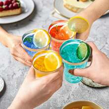 20pcs 7oz Gold Crystal Cups, Gold, Glass Cups, Wine Glasses, Cocktail Glasses, Perfect For Weddings And Parties - Gold - View 4