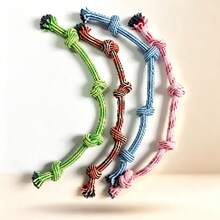 1pc/4pcs 60cm Multicolor Knotted Dog Toy Set, Multi-Color Braided Knot Pull & Chew Toy With Tassel Ends, Suitable For Small, Medium And Large Dogs, Tug Of War Rope, Puppy Daily Interactive Play Accessories, Dog Toys/Puppy Toys/Tug Of War Rope/Dog Stuff - Multicolor - View 7