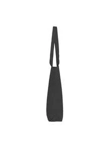Solid Color Men's Shoulder Tote Bag, Versatile Shopping Bag, Striped Large Capacity Canvas Bag - Black - View 2