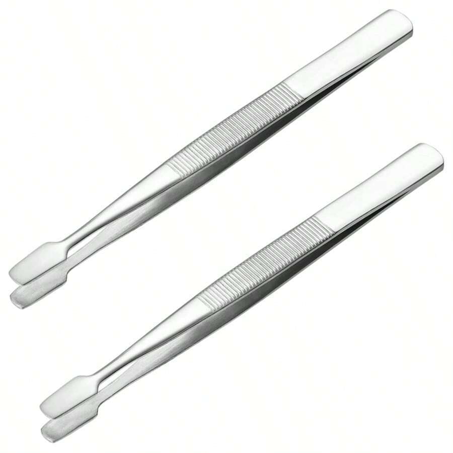 KLONKEE Stamp Tweezers, Stamp And Stamp Tweezers, Stamp Collecting Tools, Flat Head Wide Tip Precision Tweezers, Perfect For Collecting Stamps, Coins, Photos And More