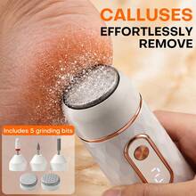 Electric Foot Callus Remover With Replaceable Grinding Heads, Suitable For Removing Dead Skin, Calluses, Brightening Skin Tone, Polishing Function, USB Rechargeable, Minimalist Design, Ergonomic Handle With Comfortable Grip, Father's Day Gift - View 6