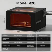 Caja de aislamiento protectora ignífuga y a prueba de humo para grabador láser ACMER R20, 720*720*400mm, protección ocular, a prueba de polvo y humo - Ver 4