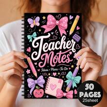 A5 Teacher Notebook For Women 1Pc, Cute Teacher Notes Journal With Planner Notebook Ideas Plans To-Do, Inspirational School & Classroom Notebook, 50 Pages 25 Sheets, Gift For Teachers - A5 - View 9