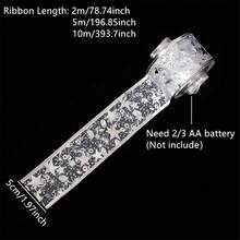 2/5/10M LED Christmas Tree Ribbon Lights, Battery Powered, Suitable For Christmas Wedding Holiday Decoration, Santa Claus Theme Lighting Halloween - Battery Box Christmas Ribbon - View 8