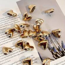 15/20/30pcs Heart-Shaped Push Pins, Used For Bulletin Board Decoration, Cute Cork Board Thumbtacks, Exquisite Gold Decorative Push Pins, Suitable For Cork Board, Office, Home Decor - A - View 6