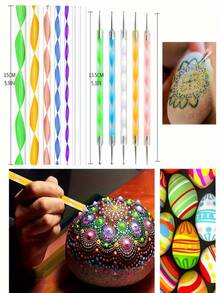 23Pcs Mandala Dotting Tools Set Acrylic Rods Stainless Steel Ball Tips Silicone For Rock Painting Clay Art - Multicolor - View 8