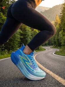 EDIXIM Women's Summer New Road Running Shoes, Breathable, Lightweight, Soft Sole, Shock Absorbing, Casual Running, Jump Rope, Slip-On Athletic Shoes - Blue - View 6