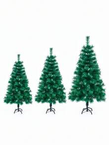 1pc Artificial Christmas Tree, Faux Pine Fir Tree Holiday Decoration, With Sturdy Base Easy Assembly, Suitable For Indoor And Outdoor Decor, Flocked Green, Great For Tabletop Display, Christmas New Year Party Gift - White - View 11