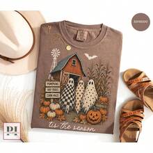 Pumpkin Patch Ghost Trio ® Shirt, Farmhouse Halloween Tee - 樣式1 - 查看 5