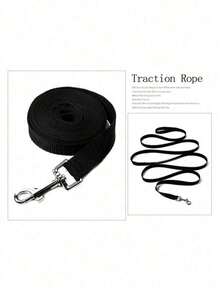 1pc Durable Nylon Dog Leash, Suitable For Training And Daily Walks, Fits Small, Medium And Large Dogs, Length Options 1.5m-50m - Black - View 9