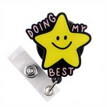 1pc Retractable Badge Reel "You're Awesome, Darling" - Acrylic Material, Suitable For Nurses, Employees, Doctors | Fun Badge Design | Durable Badge Clip, 2D Flat Style - Multicolor - View 6