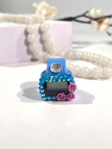 Rhinestone Rose Decor Electronic Finger Ring Counter, Resettable Digital Display Portable Finger Tally Ring - Multicolor - View 18