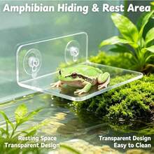 Axolotl, Lizard Resting Platform With Suction Cups, Reptile Resting Stand, Amphibian Aquatic Frog Habitat, Small Pet Tank Resting Platform, Suction Cup Fixed, Suitable For Hexagonal Dinosaur, Leopard Gecko, Frog, Amphibians - View 5