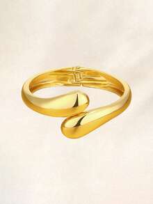 Yanxyad Set Gelang Emas Tebal Wanita, Gelang Manset Pergelangan Tangan Lebar Berlapis Emas 14k, Gelang Tumpuk yang Menarik untuk Pemakaian Sehari-hari dan Hadiah Perhiasan - Emas - View 8