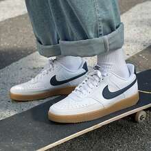 Nike New Men's Court Low-Top Breathable Durable Sneakers - White/Blue - View 3