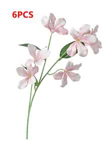 1/2/6件 79cm 火焰蘭花仿真水仙木蘭絲綢花 家居客廳婚禮桌面裝飾 浪漫主題 - 淺粉色 - 查看 8