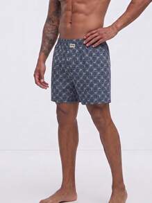 Snug League 3pcs Men's Pure Cotton Plaid Boxer Briefs, Loose Thin Breathable Comfortable Square Shorts Set - Multicolor - View 3