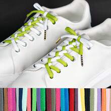 3 Pairs Half Round Shoelaces With Metal Tips (0.24 Inch) For Daily Replacement, DIY Decoration, Multiple Colors Available - 3 Pairs Round Shoelaces-b164/B393/B330 - View 5