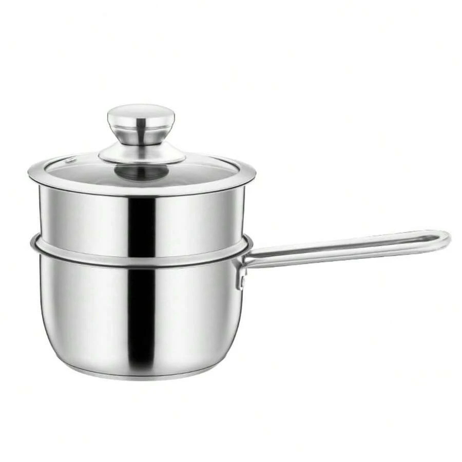 Vaporera para Cocinar, Vaporera, Vaporera Multiusos de 2 Niveles de Acero Inoxidable con Tapa para Cocinar al Vapor Desayunos, Verduras, Albóndigas, Sopas, Salsas y Alimentos. - Ver 1