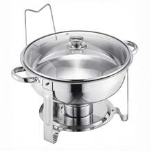 Stainless Steel Buffet Server Set, Fashionable Round Insulated Chafing Dish, Suitable For Banquet Party Restaurant, Commercial Insulated Food Warmer, - View 12