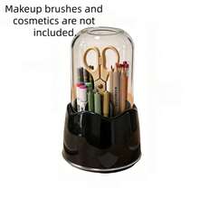 1 buah Organizer Kecantikan Minimalis dengan Tutup dan Mekanisme Putar, Wadah Penyimpanan Transparan Anti Debu yang Dapat Diputar 360 Derajat untuk Kuas Makeup, Eyeliner, dan Lipstik, Wadah Rapi untuk Meja Rias dan Meja Kamar Mandi - MultiWarna - View 13