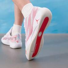 Nike New JORDAN LUKA 77 Men's Performance Breathable Lightweight Basketball Shoes - White/Red - View 3
