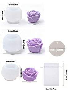 3/9/15/21pcs Rose Scented Candle Gift Set, Includes Organza Bags And Thank You Cards, Romantic Rose Shaped Scented Candles, Suitable For Weddings, Parties, Proposals, Home Decor - Multicolor - View 10