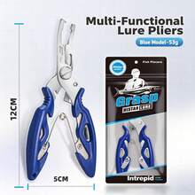 HASIDA Fishing Lure Pliers, Hook Removal Line Cutting Multifunction Lure Scissors Pliers, Stainless Steel Fishing Scissors Pliers - Blue - View 7