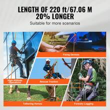Dual-Weave Polyester Cord, 1/2 Inch X 220 Feet, 48-Strand, 8000 LBS Tensile Strength, Multi-Use Outdoor Rope For Camping, Swinging, Rappelling, And Rescue, Orange/Black - 1/2 Inch X 220 Feet - View 4