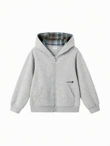 Balabala Tween Girl Jacket Outerwear Boys Girls Casual Coat Soft Comfortable Fall Clothing For Children - Gray Tone - View 4
