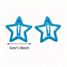 40pcs Dopamine Colorful Star Hair Clips, Y2K Style Mixed Color Star Hair Clips, Candy Color Five-Pointed Star BB Clips, Bangs Hair Accessories - Multicolor - View 6