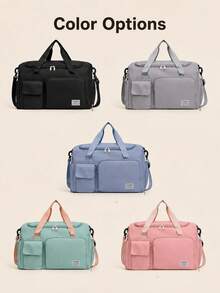 Seka Paul Portable Zipper Handbag,Foldable Travel Storage Bag,Simple Weekend Short Distance Travel Bag,Suitable For Fitness,Short Distance Traveland Storage Use - Blue - View 5