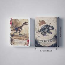 YFOPEN Dinosaur Themed Paper Playing Cards, Featuring Tyrannosaurus Rex, Pterosaur And Other Prehistoric Dinosaur Patterns, Retro Style Tabletop Card Game Suitable For Gathering With Friends - Multicolor - View 12